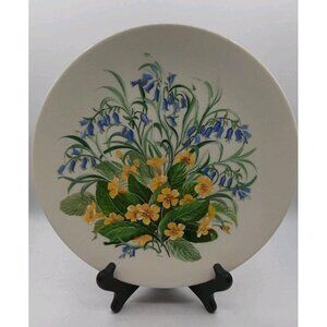 Rare Custom Floral Display Wall Plate V L Clarkson Hand Painted Hanger